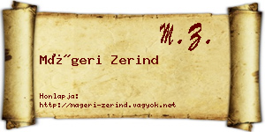 Mágeri Zerind névjegykártya